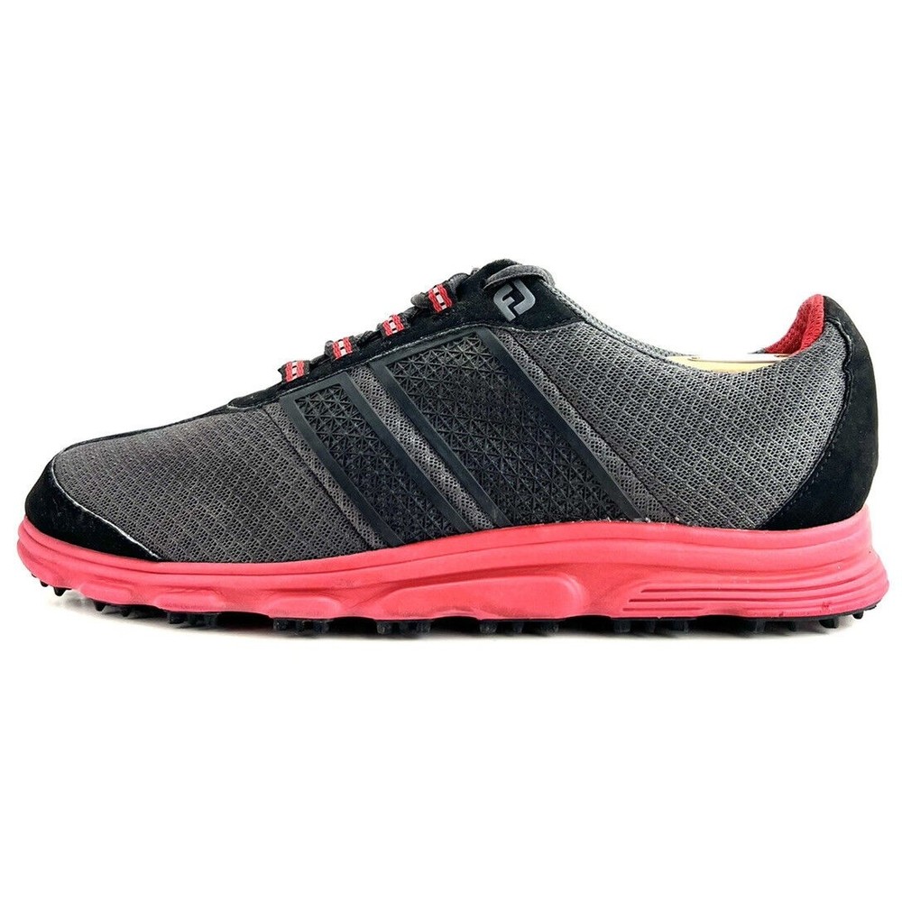 FootJoy Super Lites Spikeless Red Black Golf Sneakers Shoes 58123 Mens Sz 10M